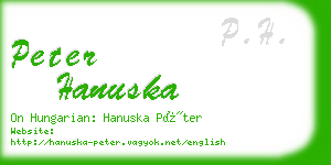peter hanuska business card